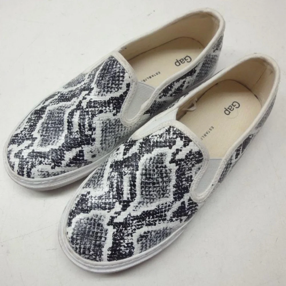 GAP Women's Snakeskin Pattern Slip-On Sneakers 8.5
